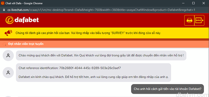 Chat Dafabet: Liên hệ Dafabet hỗ trợ nhanh chóng sau 30 giây 1