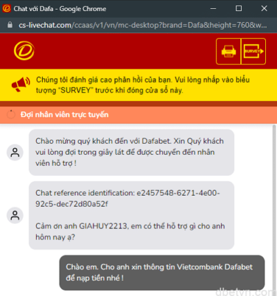 Hướng dẫn gửi tiền Dafabet thành công sau 5 phút | Dbetvn 4